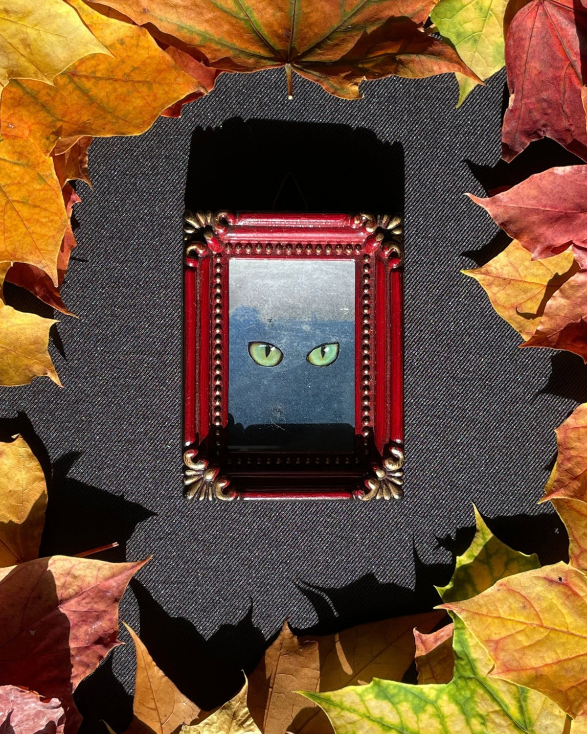 The Demon Kitty, Original Mini Collage Art