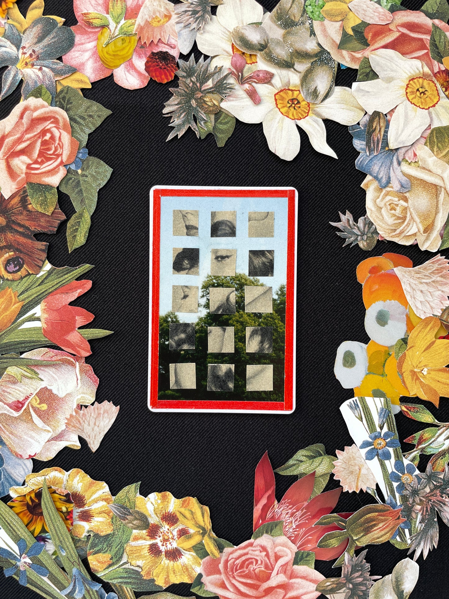Seven Of Clubs, Original Mini Collage Card