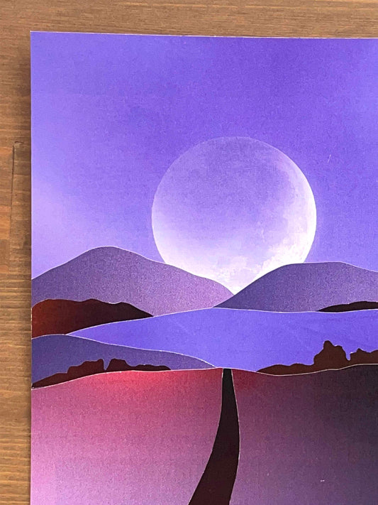 "Purple Moon" Original Collage Art