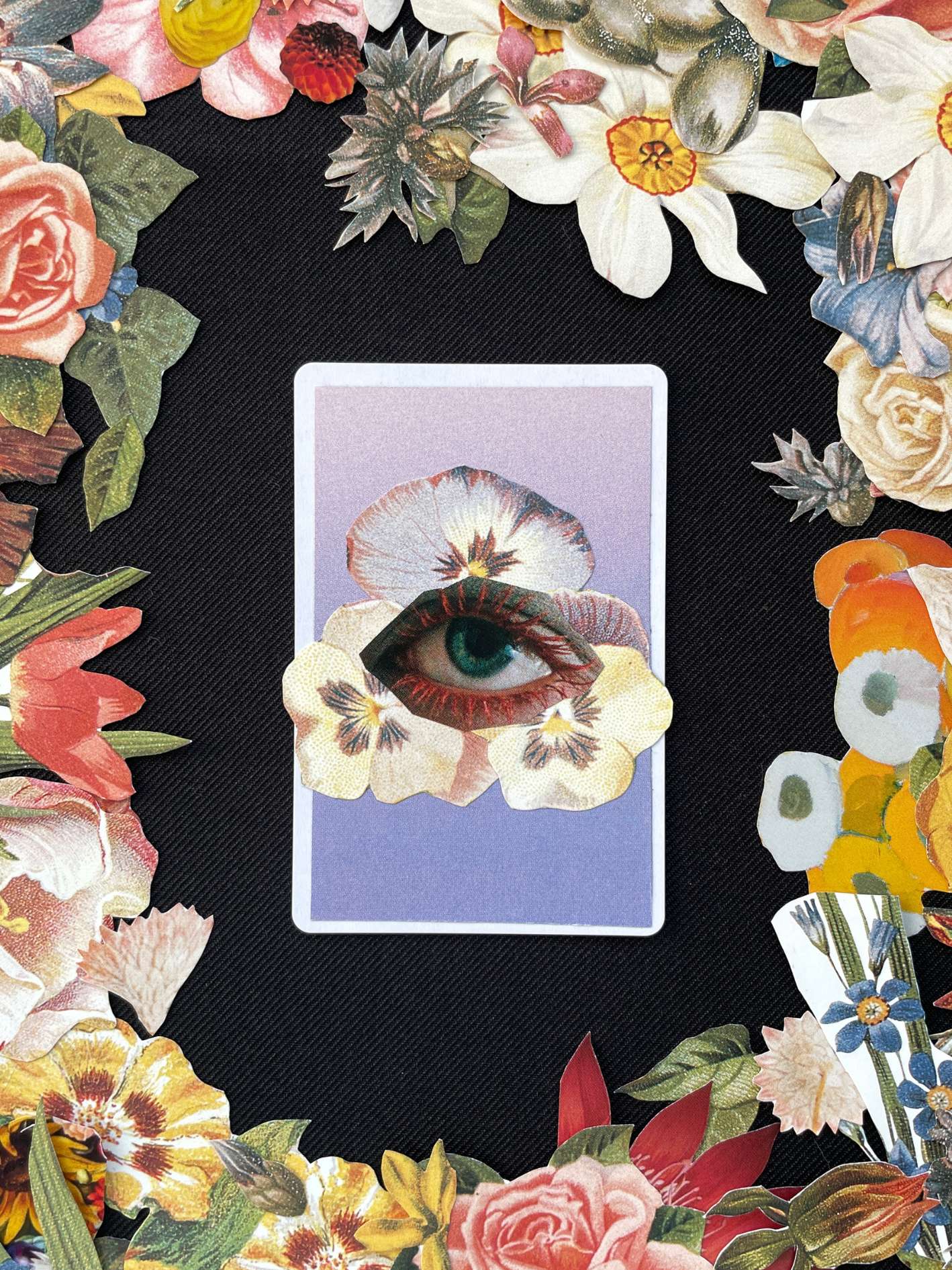 Ace Of Clubs, Original Mini Collage Card