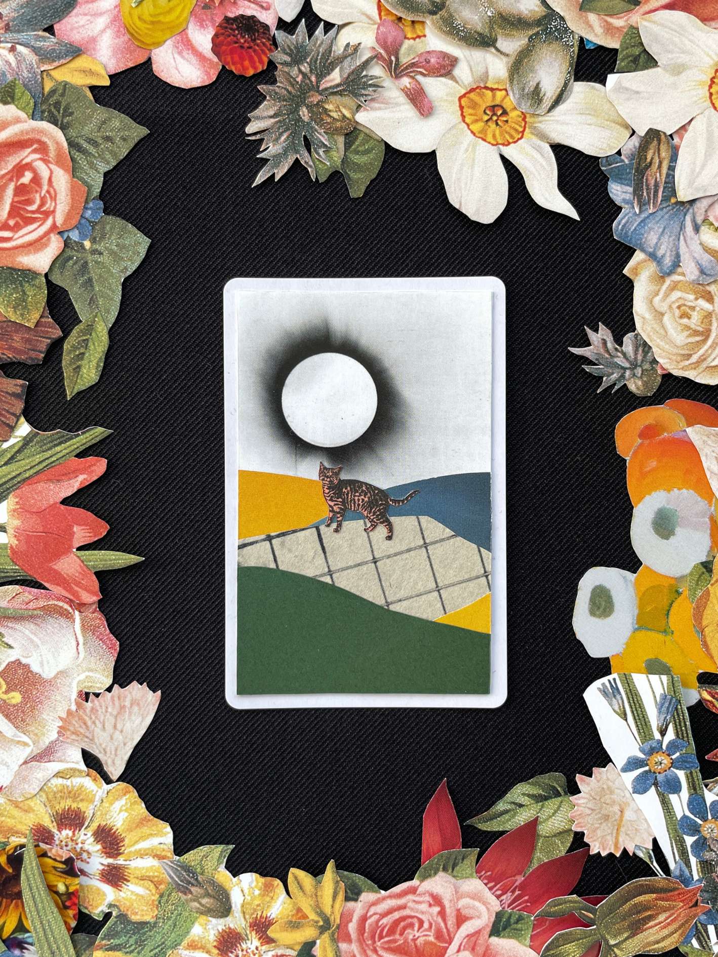 Eight Of Hearts, Original Mini Collage Card