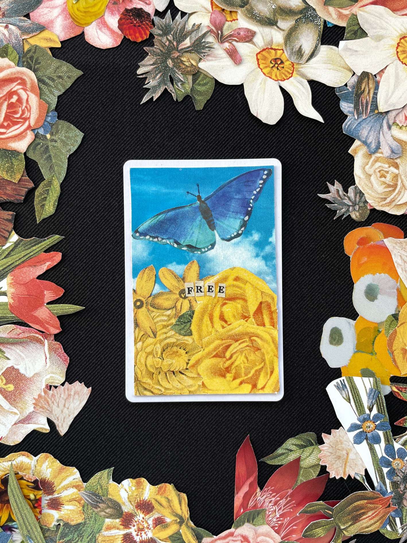 Ace Of Diamonds, Original Mini Collage Card