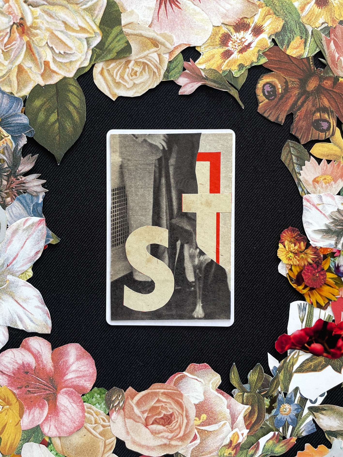 Ten Of Spades, Original Mini Collage Card