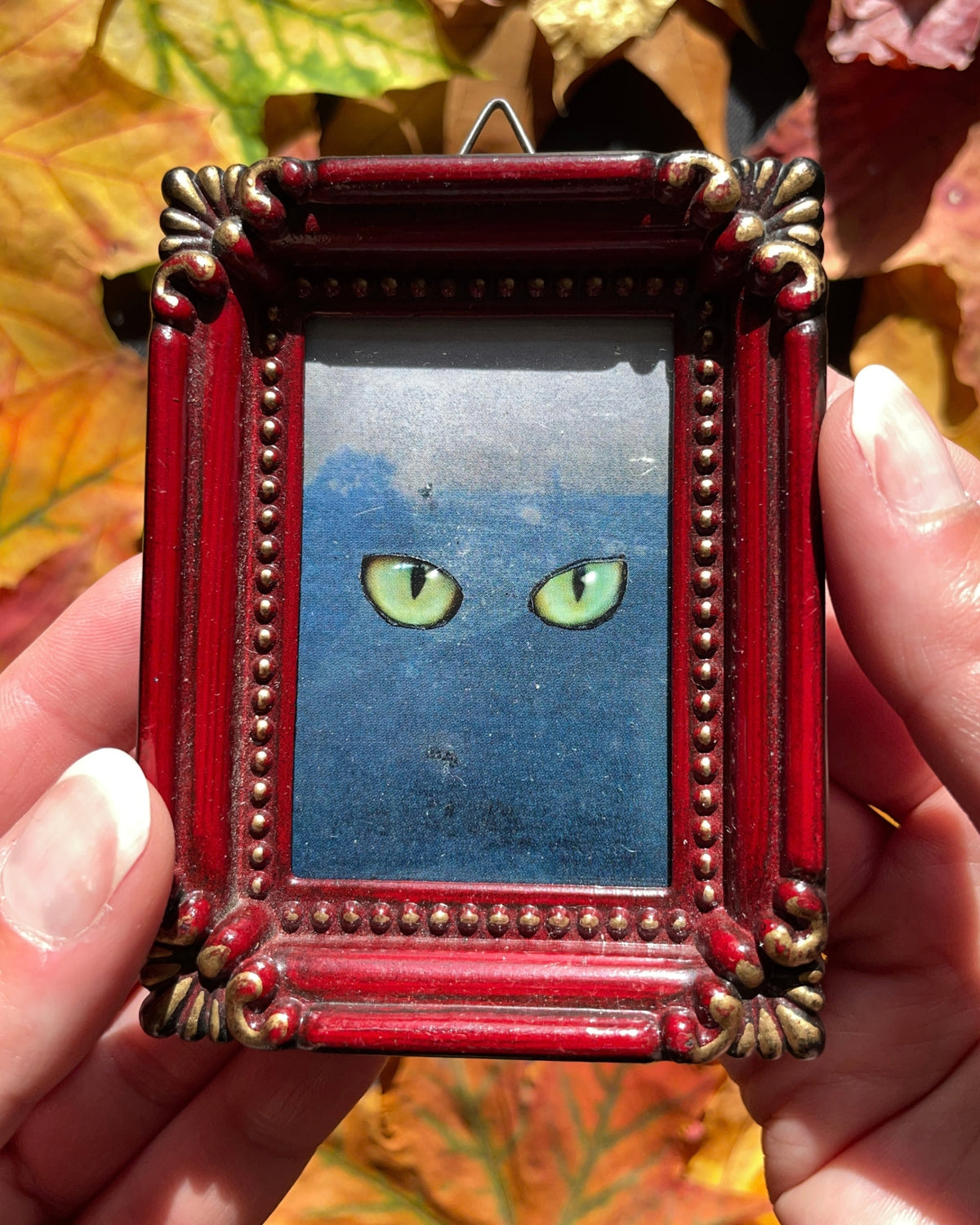 The Demon Kitty, Original Mini Collage Art