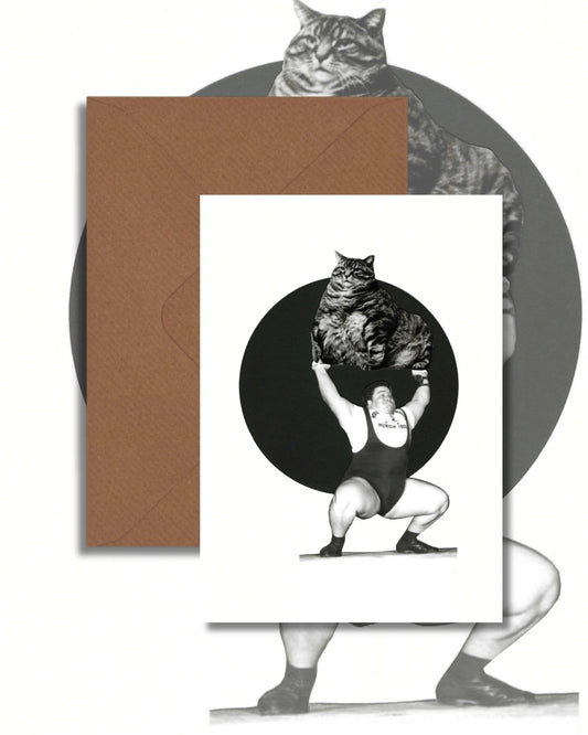 Funny Chunky Cat Greetings Card
