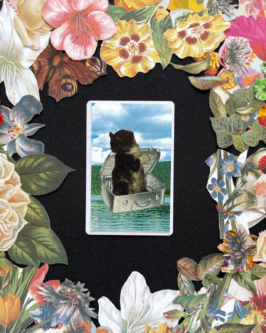 Four of Spades, Original Mini Collage Card