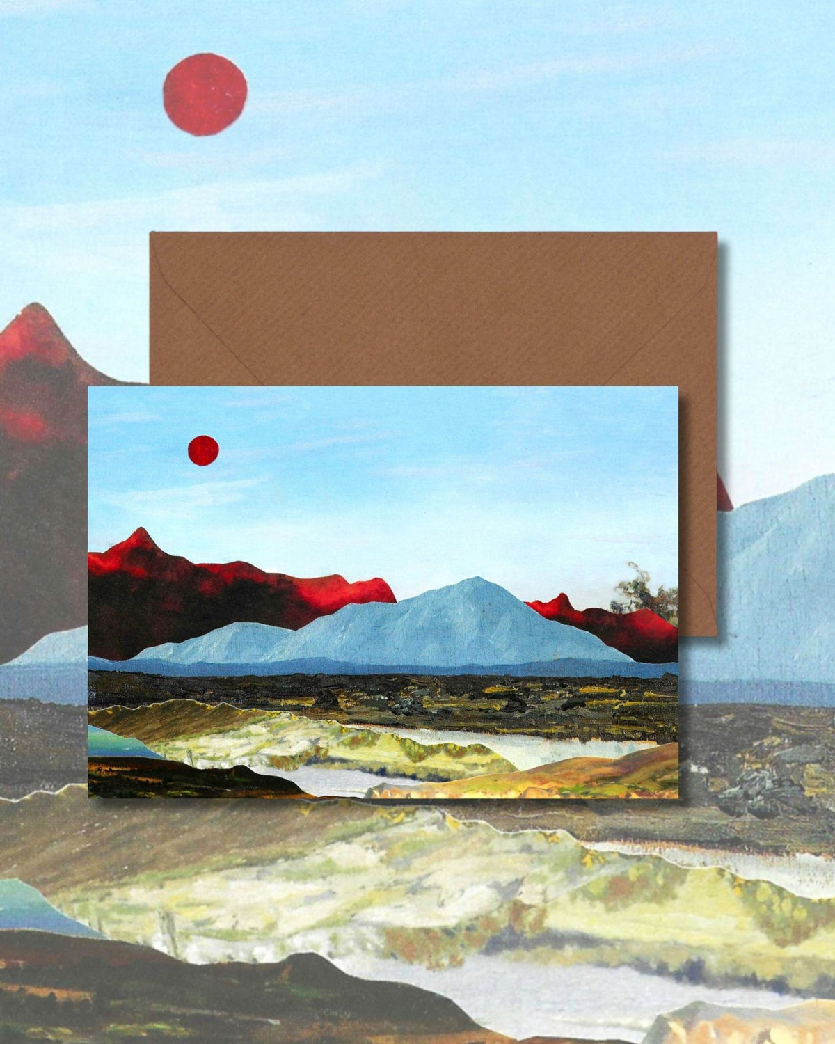 Blue Landscape Greetings Card
