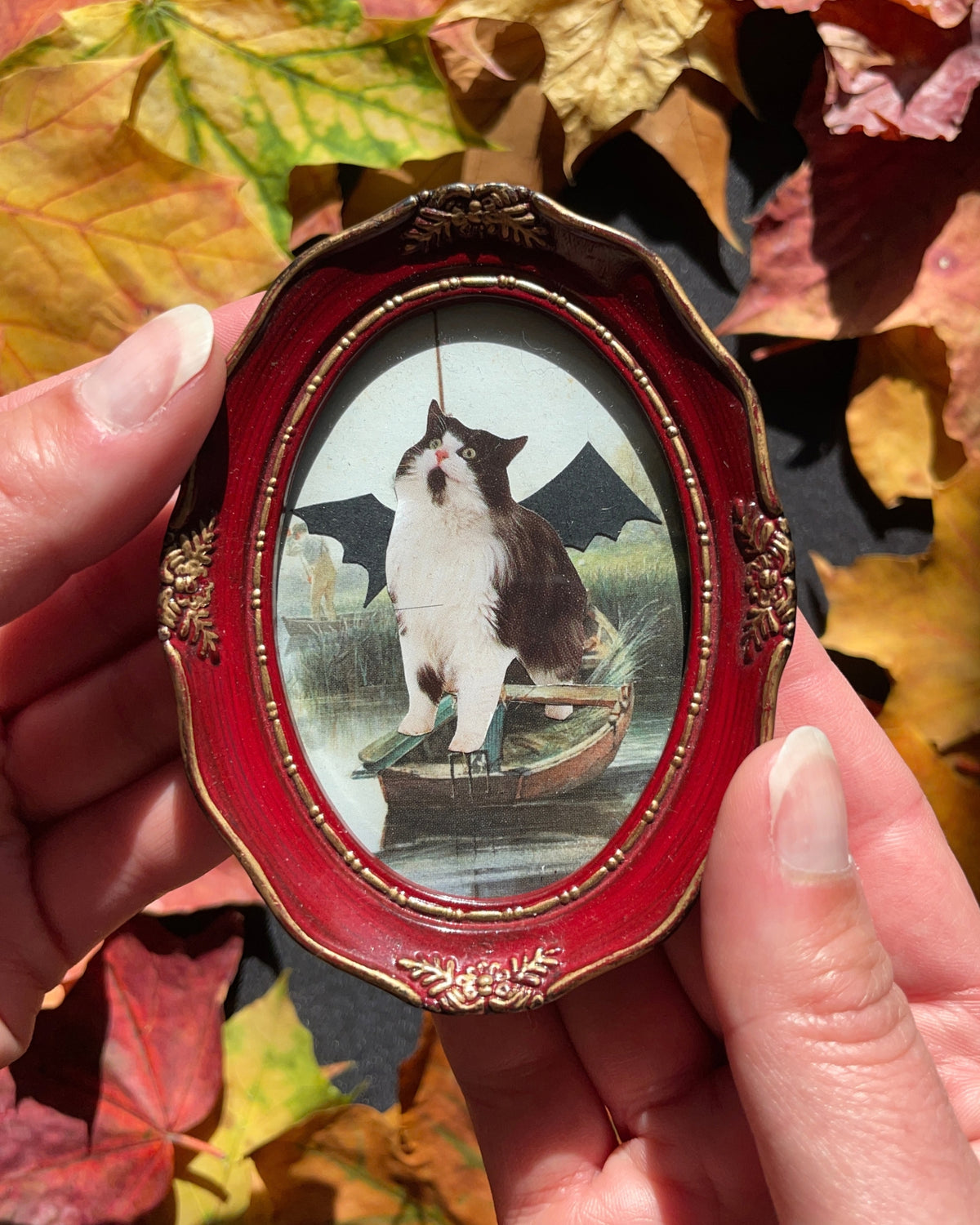 The Catman, Original Mini Collage Art