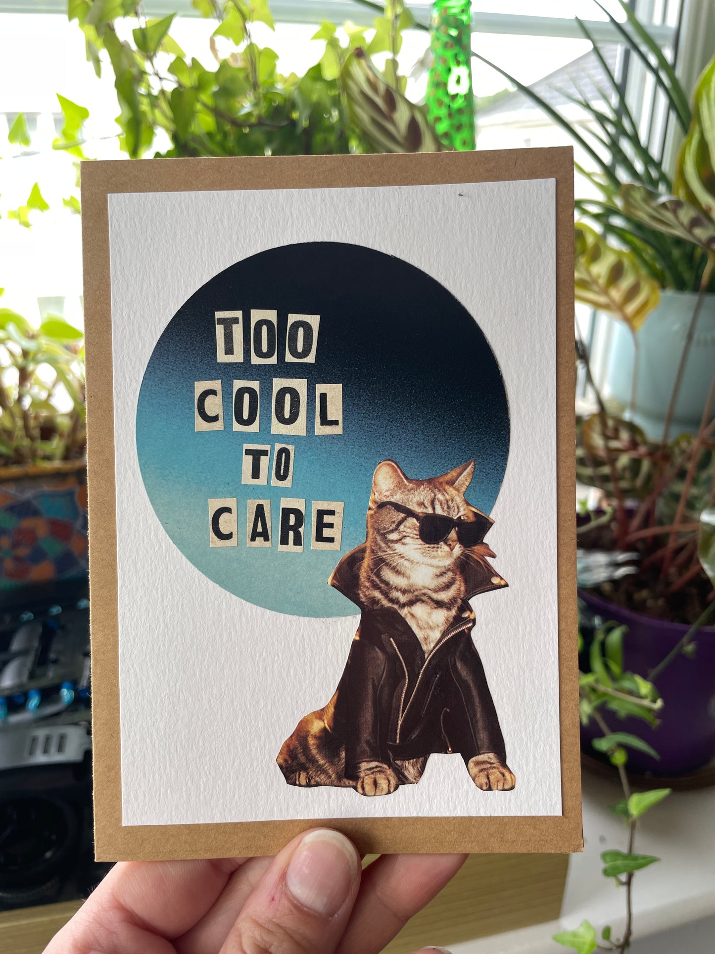 Too Cool To Care Greeting Card
