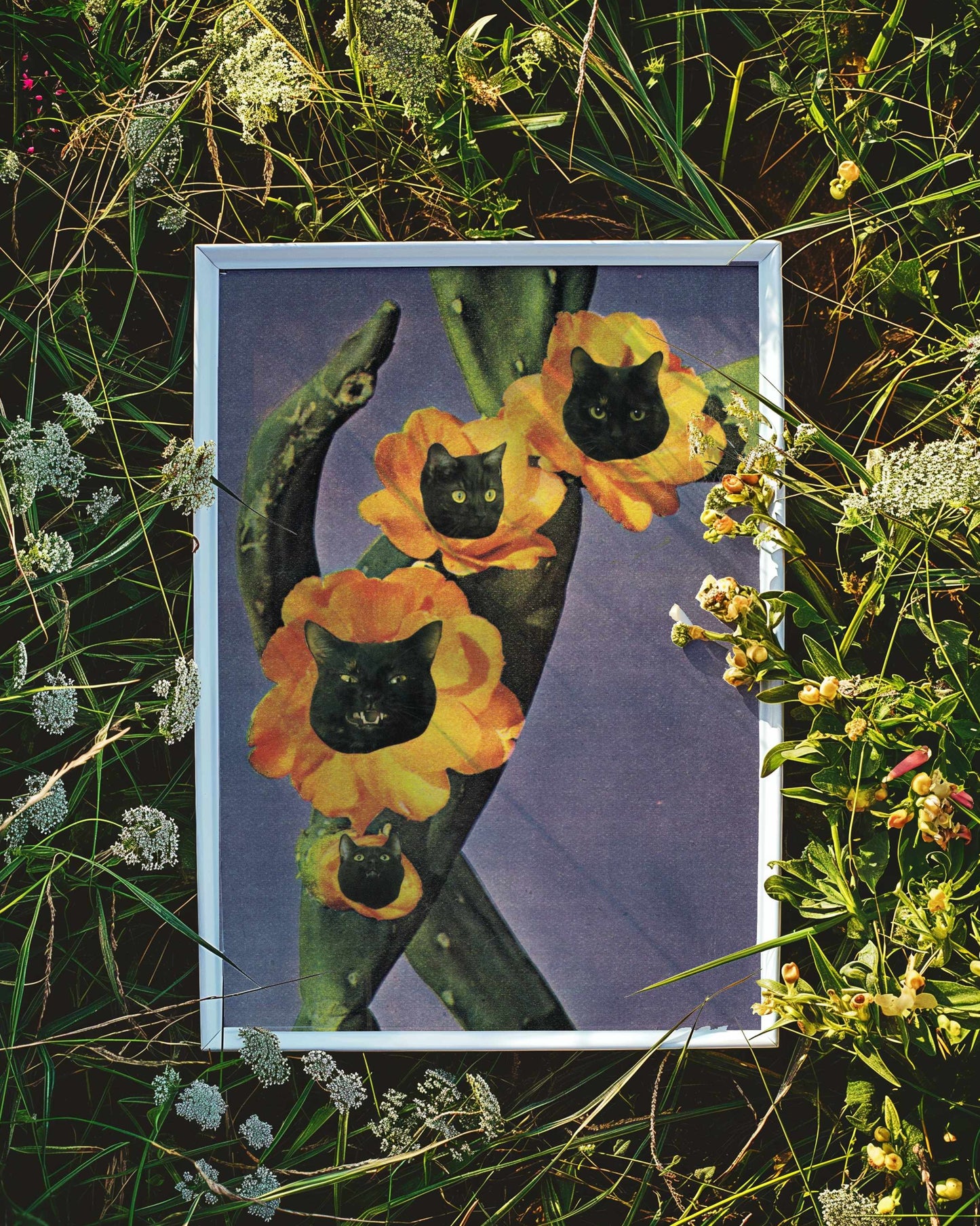 "Vintage Flower Kitty no. 1" Art Print