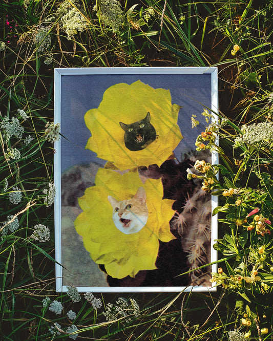 "Vintage Flower Kitty no. 2" Art Print