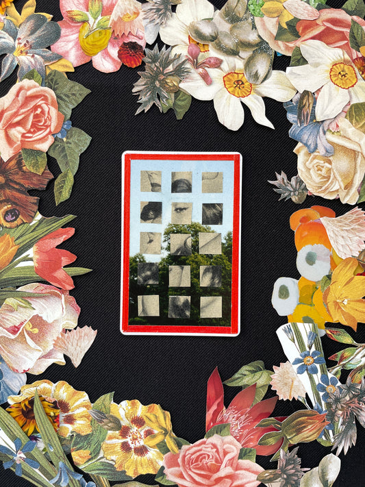 Seven Of Clubs, Original Mini Collage Card