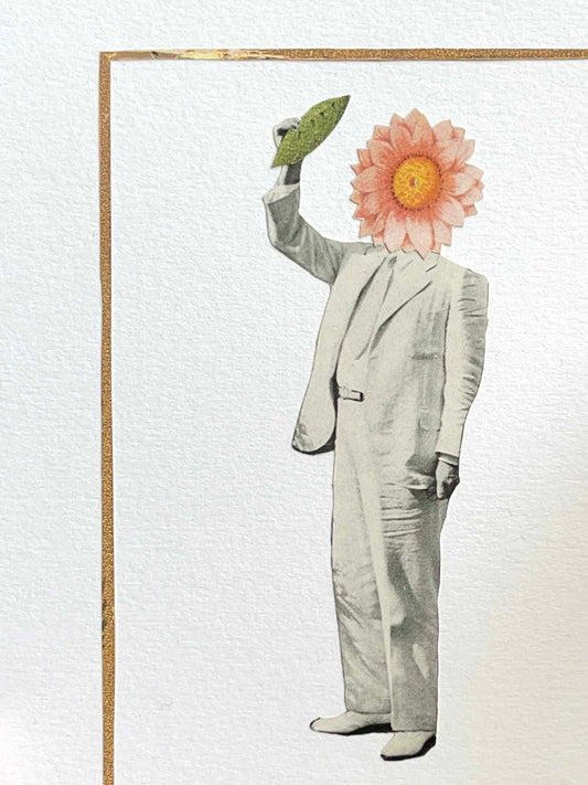 "Flower Man" Original Collage Art