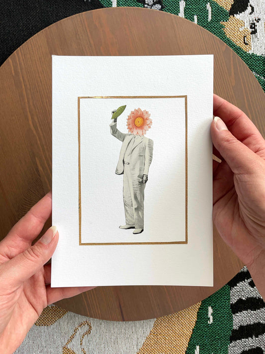 "Flower Man" Original Collage Art