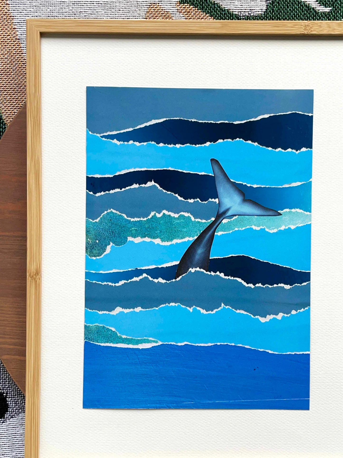 "Blue Whale" Original Collage Art