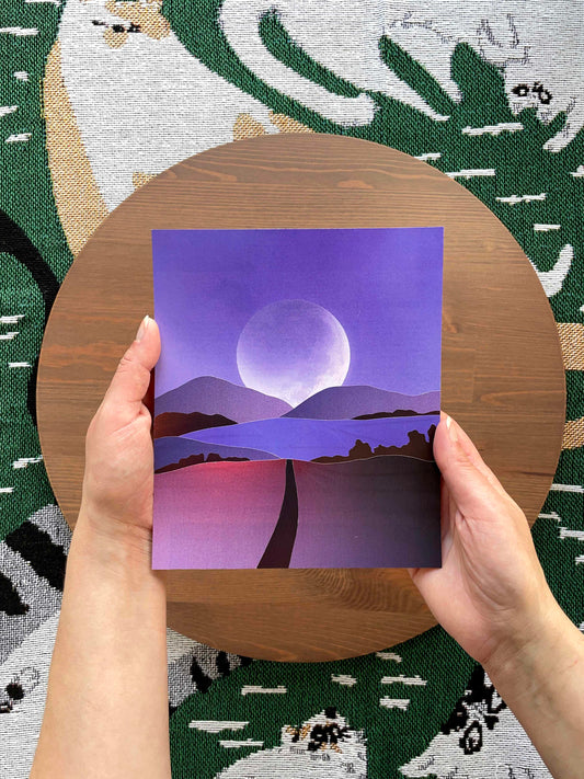 "Purple Moon" Original Collage Art