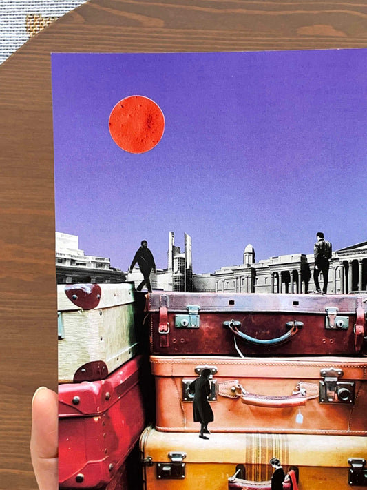 "Suitcase" Original Collage Art