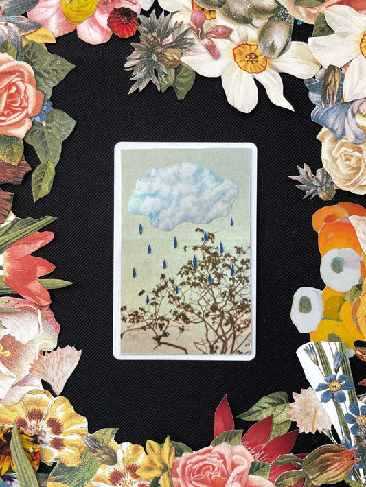 Nine Of Hearts, Original Mini Collage Card