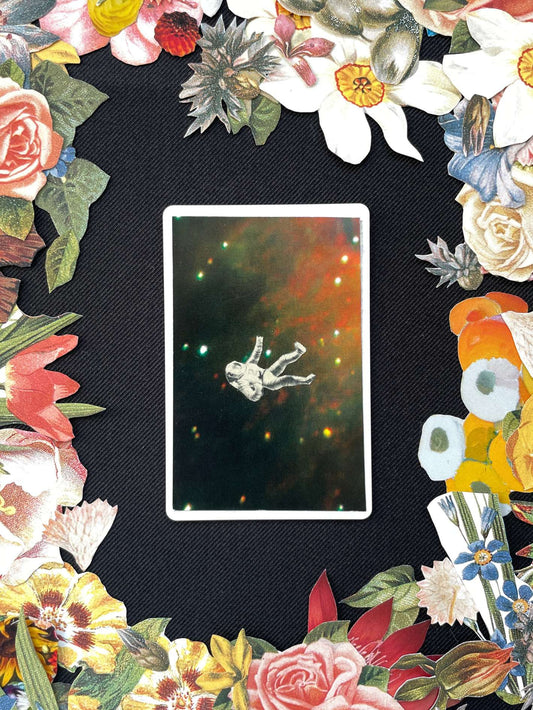 Seven Of Diamonds, Original Mini Collage Card