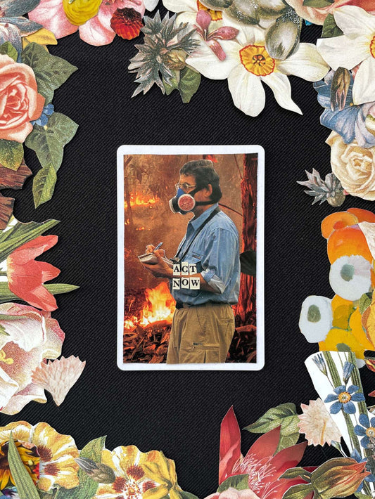 Nine Of Clubs, Original Mini Collage Card