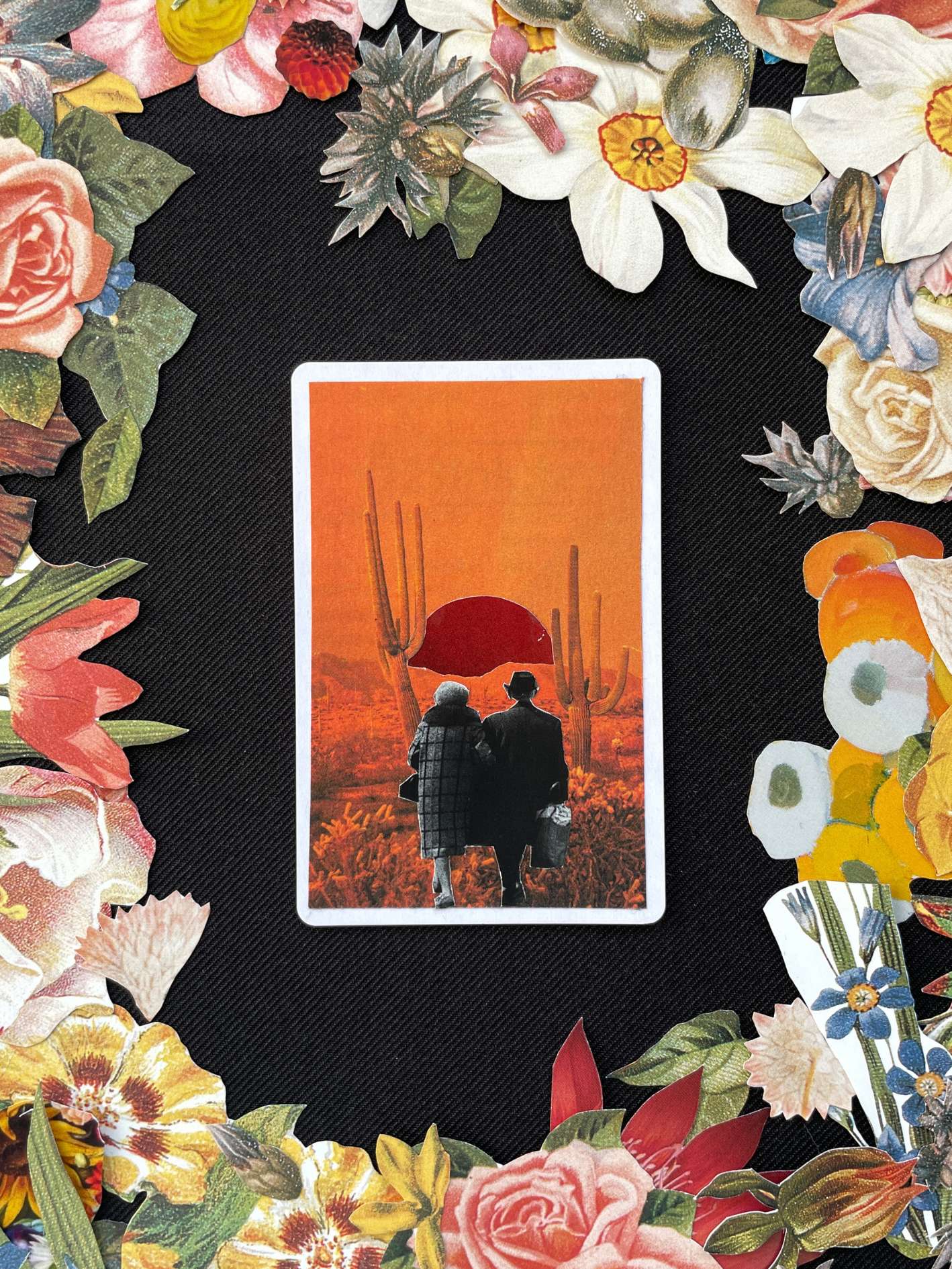 Queen Of Hearts, Original Mini Collage Card