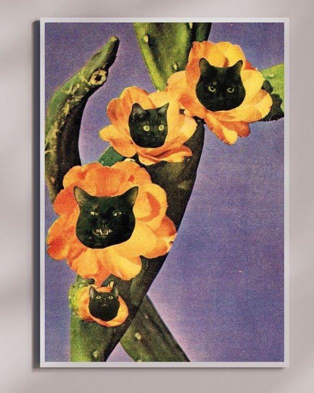 "Vintage Flower Kitty no. 1" Art Print