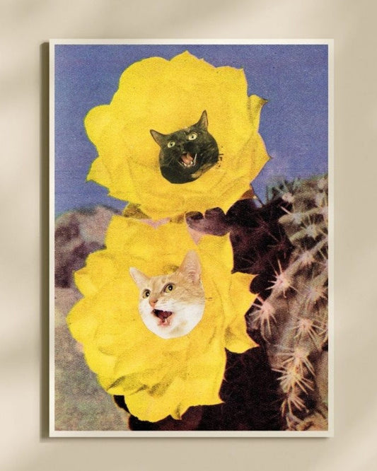 "Vintage Flower Kitty no. 2" Art Print