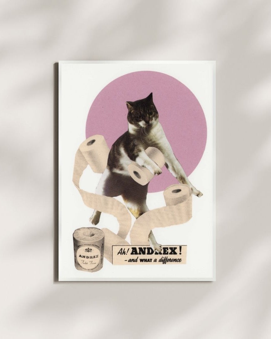 "Toilet Paper Kitty" Art Print