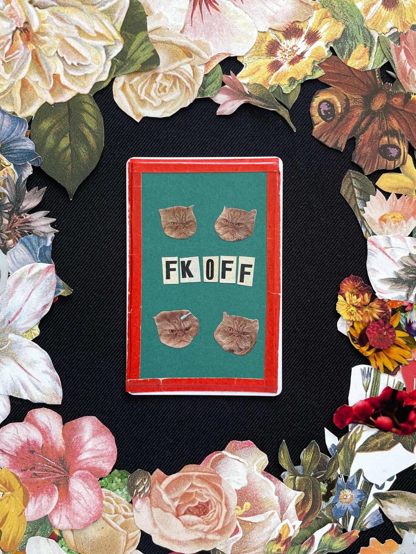 Five Of Spades, Original Mini Collage Card