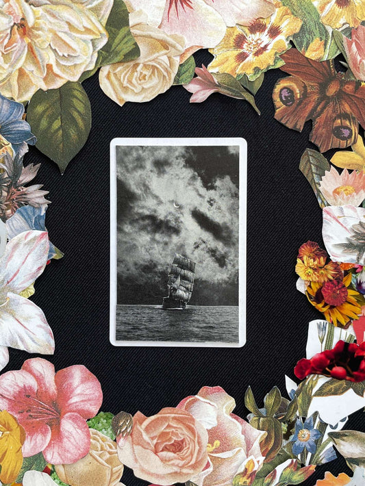 Four Of Hearts, Original Mini Collage Card